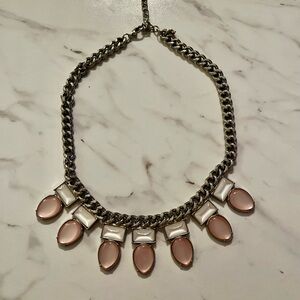 ❤️ Pink and White Statement Necklace